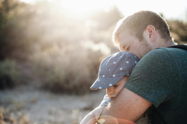 Man spending time with his baby