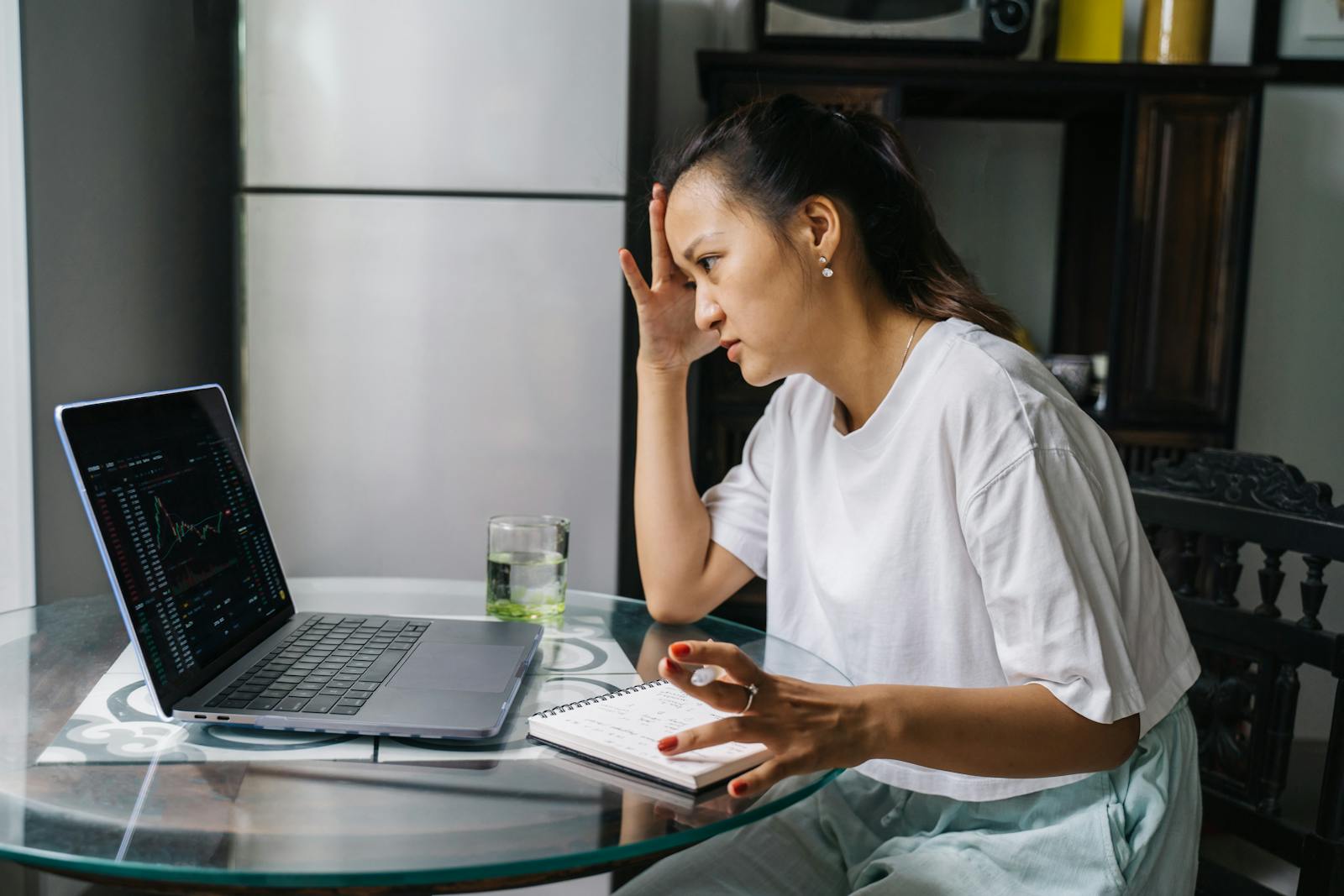 Woman calculating cost for mediation