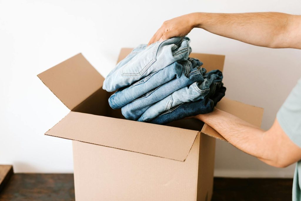 Ex-husband packing his things after divorce