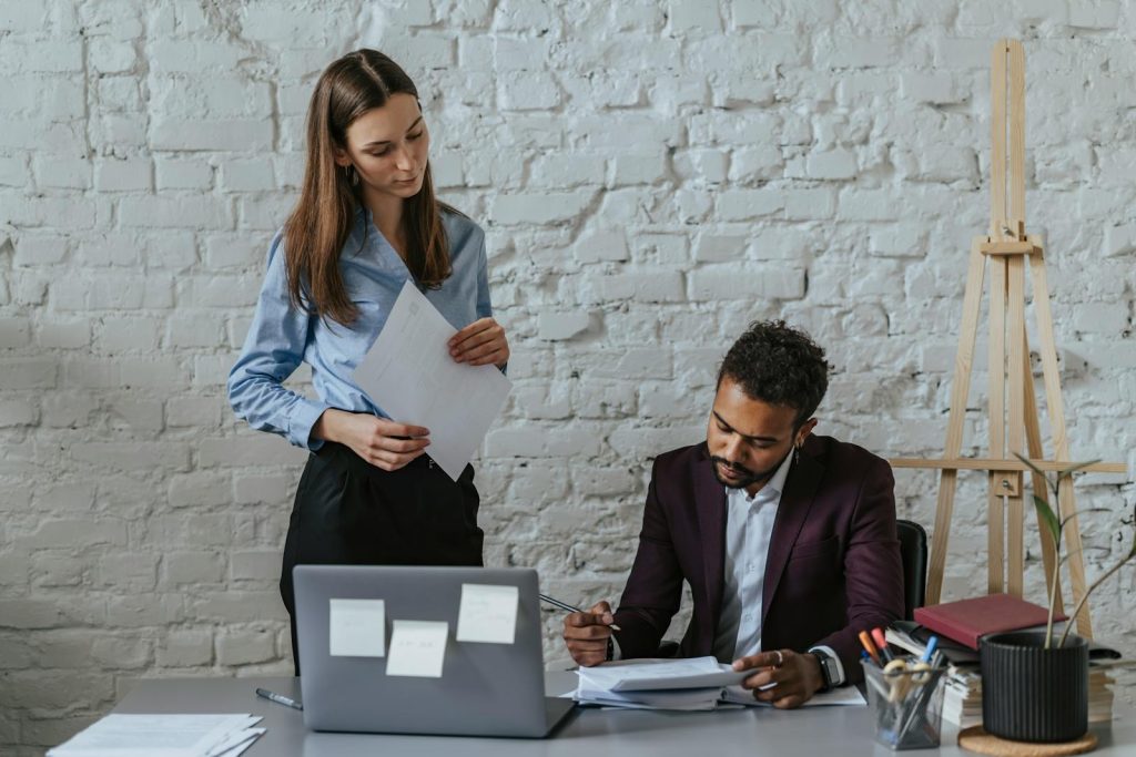 Woman having a meeting with lawyer about her alimony