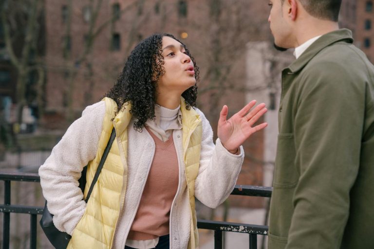 Couple having a fight before divorce process